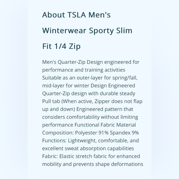 Men’s Tsla fleece lined quarter zip pullover. - Picture 11 of 11